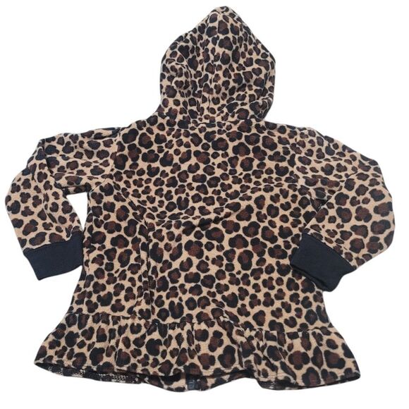 Hooded leopard print fleece jacket - Picture 2 of 3